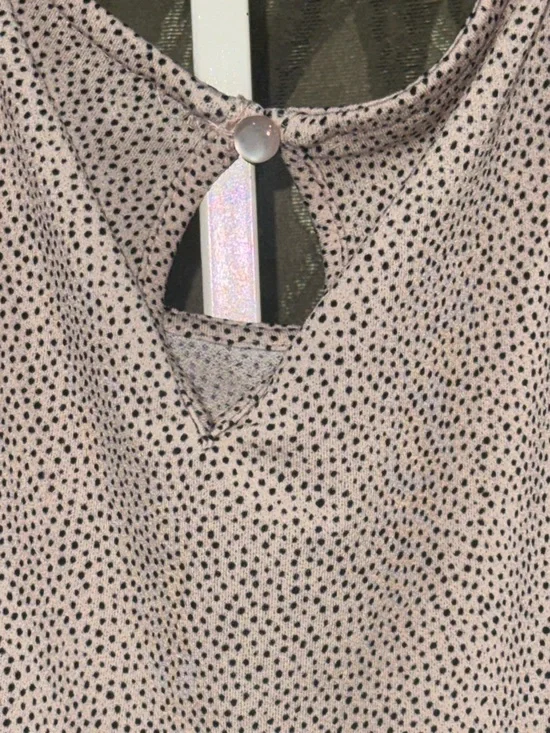 Adrianna Papell Light Pink Dotted Long-Sleeve Tunic - Picture 5 of 8